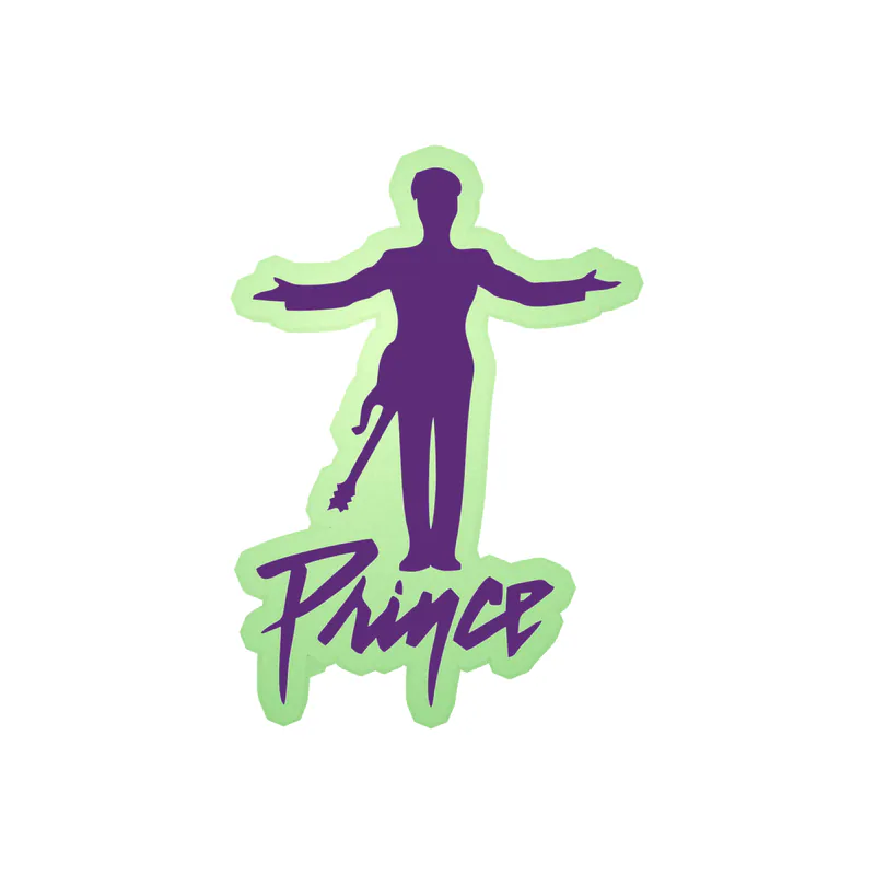Prince - Standing With Name - Glow in the Dark Vinyl Sticker - Custom Size