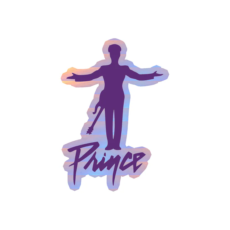 Prince - Standing With Name - Holographic Vinyl Sticker - Custom Size