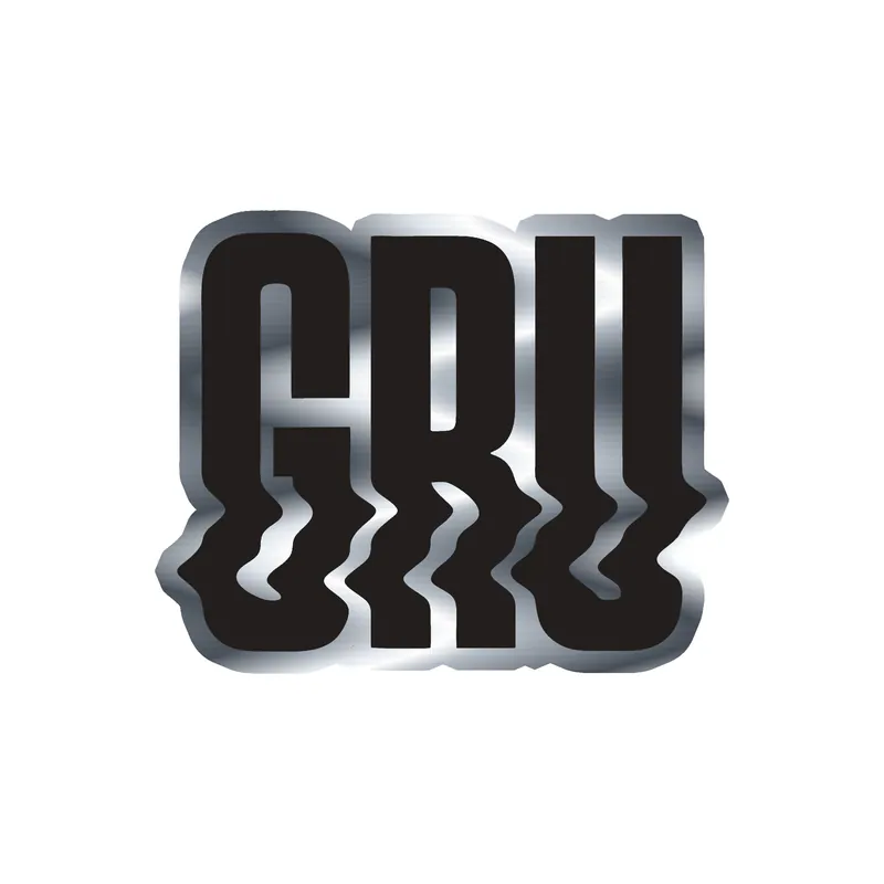 Despicable Me - Gru Name in Black - Silver Chrome Vinyl Sticker - Custom Size