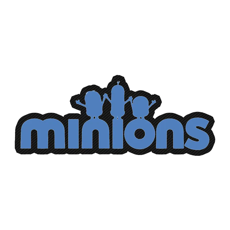 Despicable Me - Minions in Blue - Carbon Fiber Vinyl Sticker - Custom Size