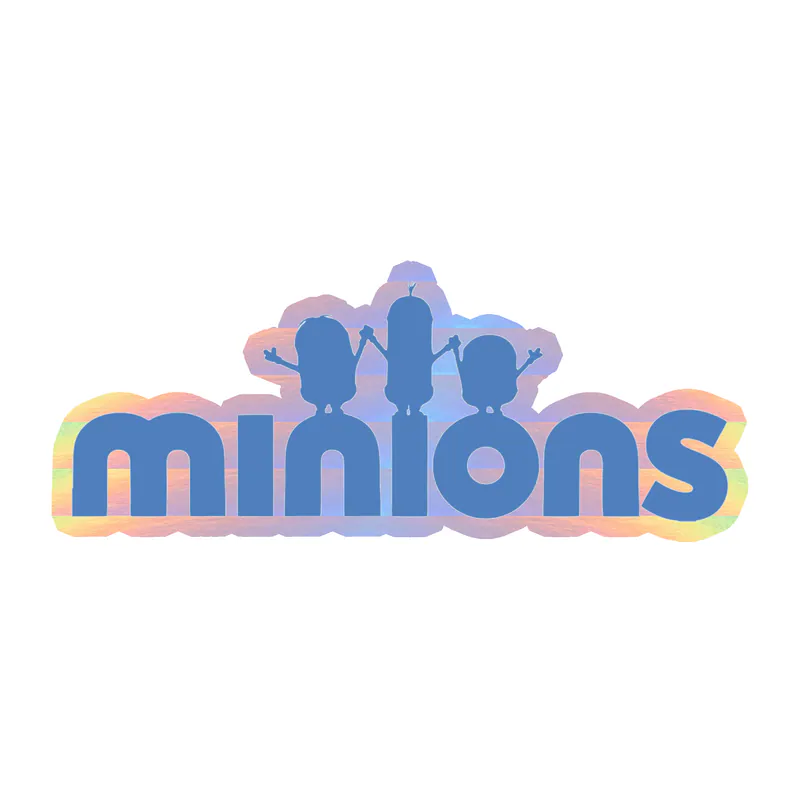 Despicable Me - Minions in Blue - Holographic Vinyl Sticker - Custom Size