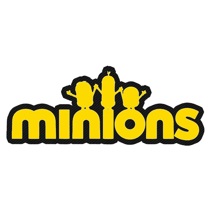 Despicable Me - Minions in Yellow - Carbon Fiber Vinyl Sticker - Custom Size