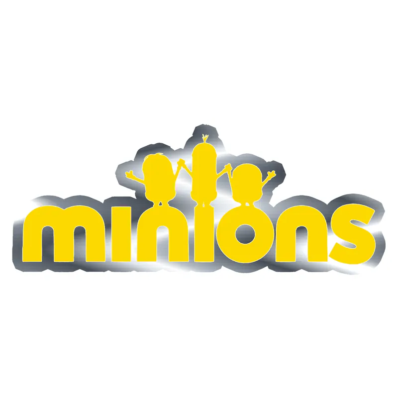 Despicable Me - Minions in Yellow - Silver Chrome Vinyl Sticker - Custom Size