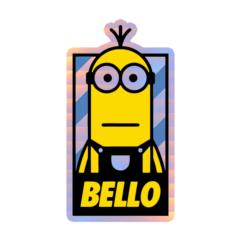 Despicable Me - Kevin With Bello - Holographic Vinyl Sticker - Custom Size