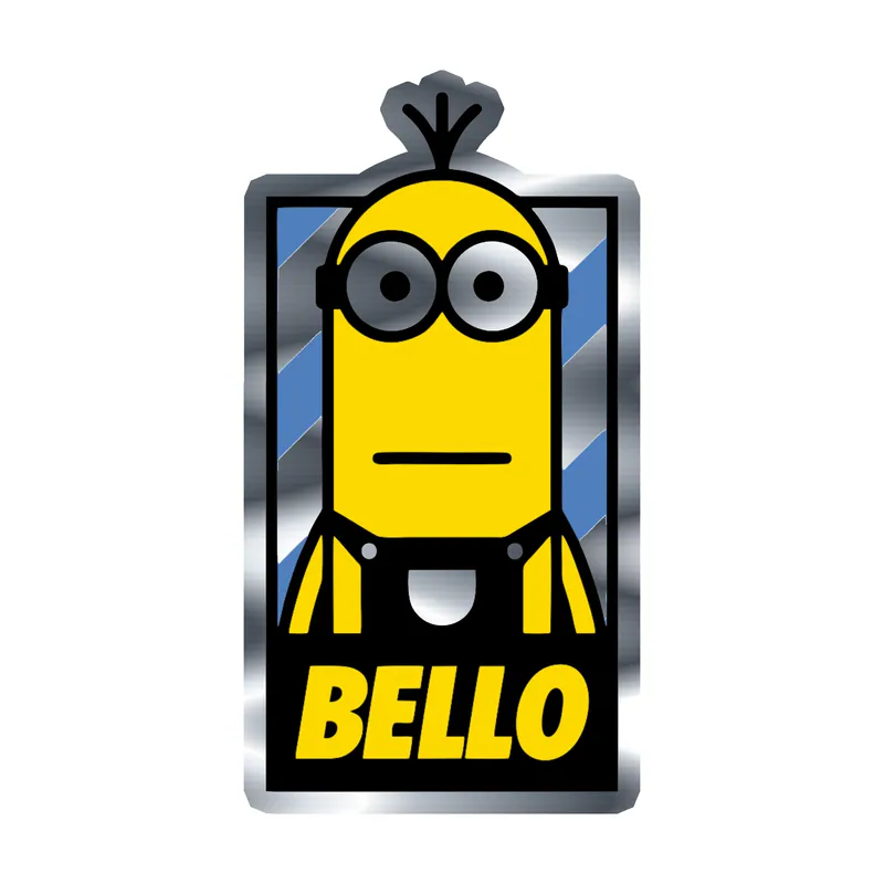 Despicable Me - Kevin With Bello - Silver Chrome Vinyl Sticker - Custom Size