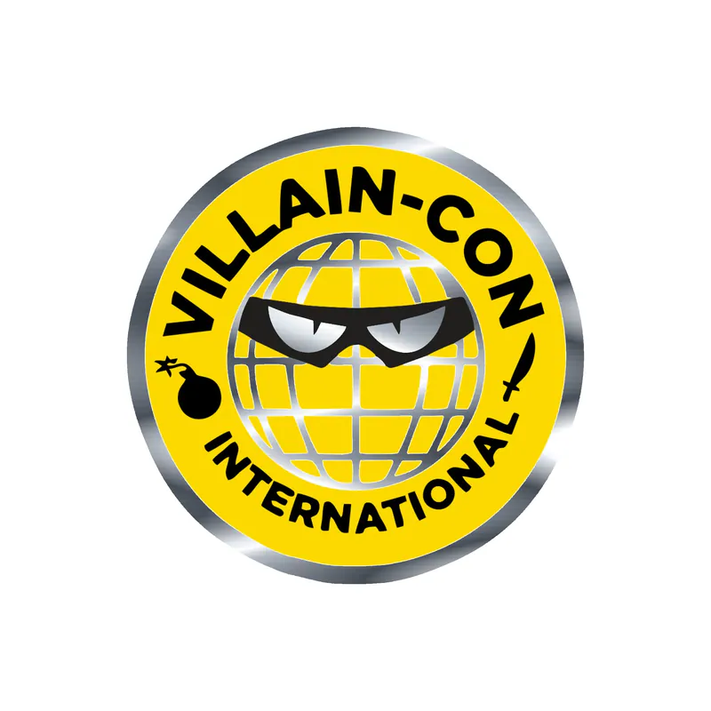 Despicable Me - Villain Con Logo 2 - Silver Chrome Vinyl Sticker - Custom Size