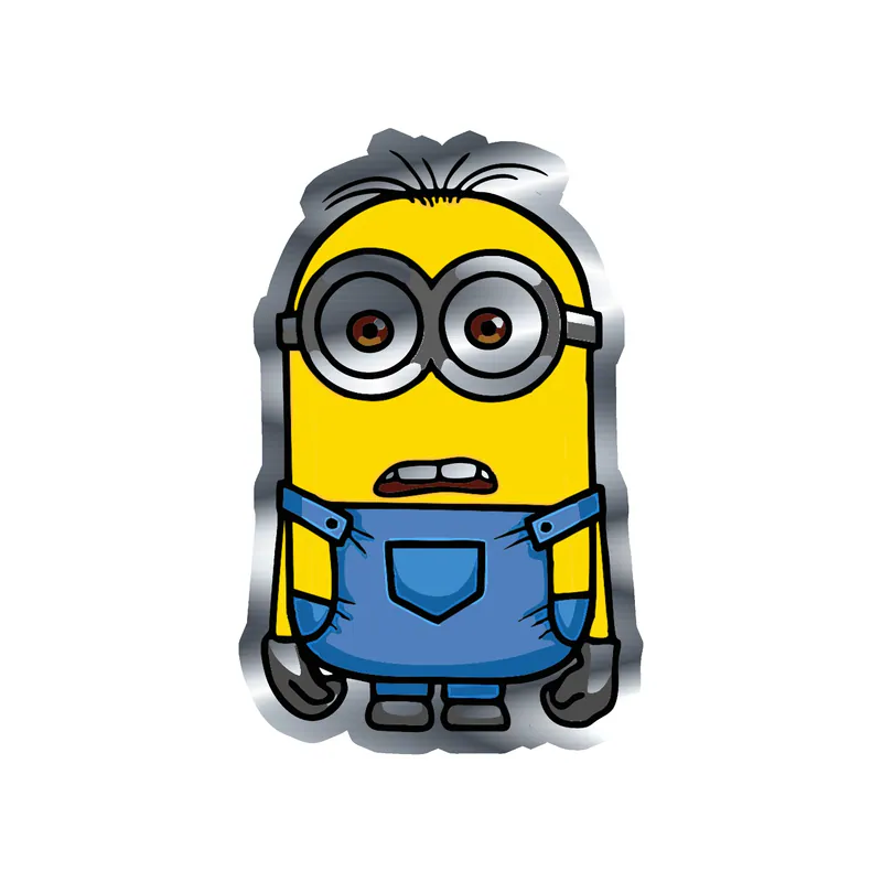 Despicable Me - Stuart - Silver Chrome Vinyl Sticker - Custom Size
