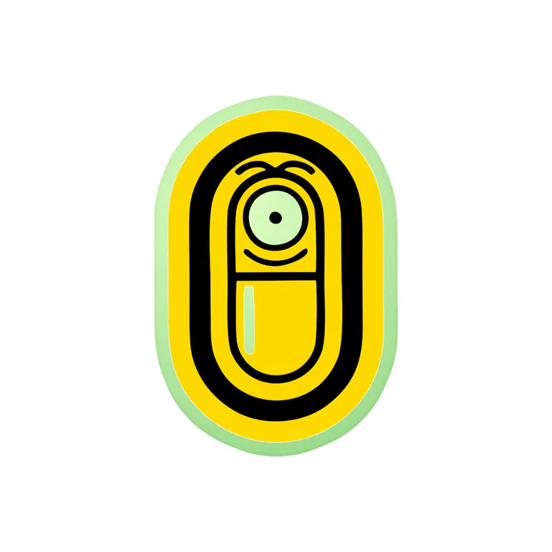 Despicable Me - Minion Pill - Glow in the Dark Vinyl Sticker - Custom Size