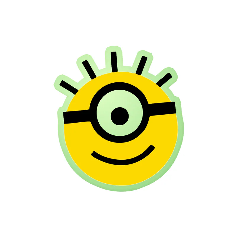 Despicable Me - Minion Head - Glow in the Dark Vinyl Sticker - Custom Size