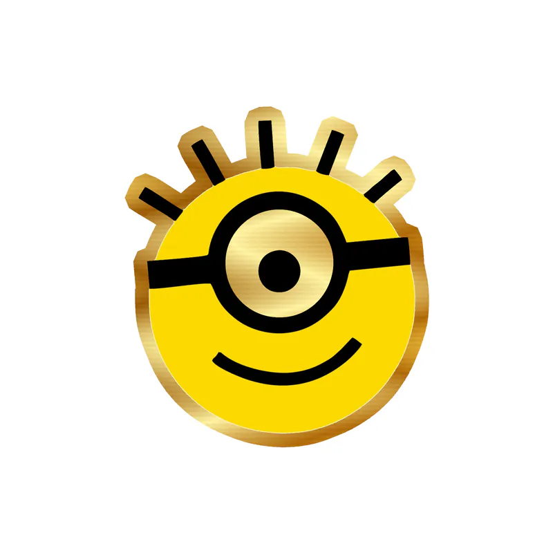 Despicable Me - Minion Head - Gold Chrome Vinyl Sticker - Custom Size