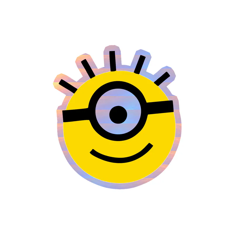 Despicable Me - Minion Head - Holographic Vinyl Sticker - Custom Size