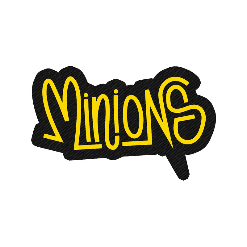 Despicable Me - Minions Name Black & Yellow 2 - Carbon Fiber Vinyl Sticker - Custom Size