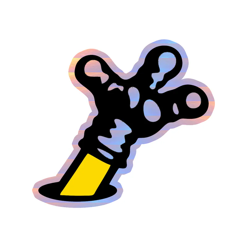 Despicable Me - Minion Arm - Holographic Vinyl Sticker - Custom Size