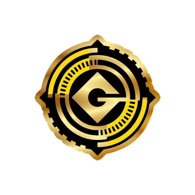 Despicable Me - Gru Logo 2 - Gold Chrome Vinyl Sticker - Custom Size