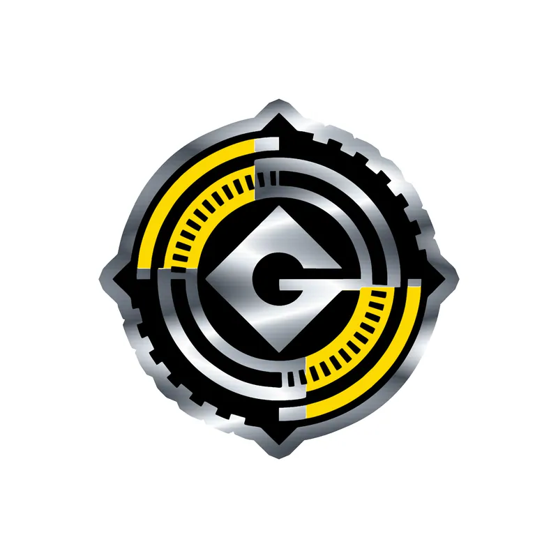 Despicable Me - Gru Logo 2 - Silver Chrome Vinyl Sticker - Custom Size