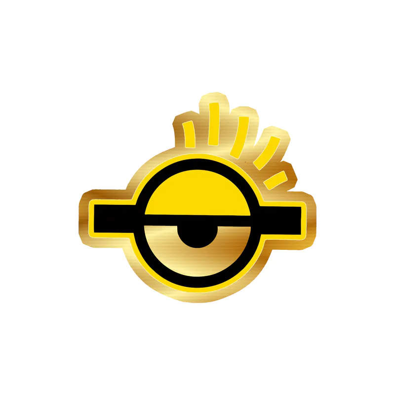Despicable Me - Minion Eye - Gold Chrome Vinyl Sticker - Custom Size