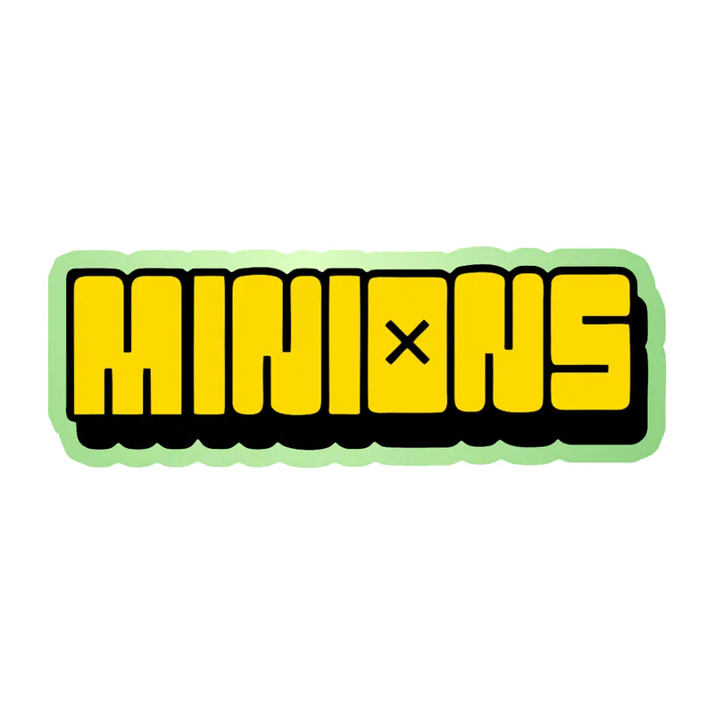 Despicable Me - Minion Name in Yellow & Black 2 - Glow in the Dark Vinyl Sticker - Custom Size