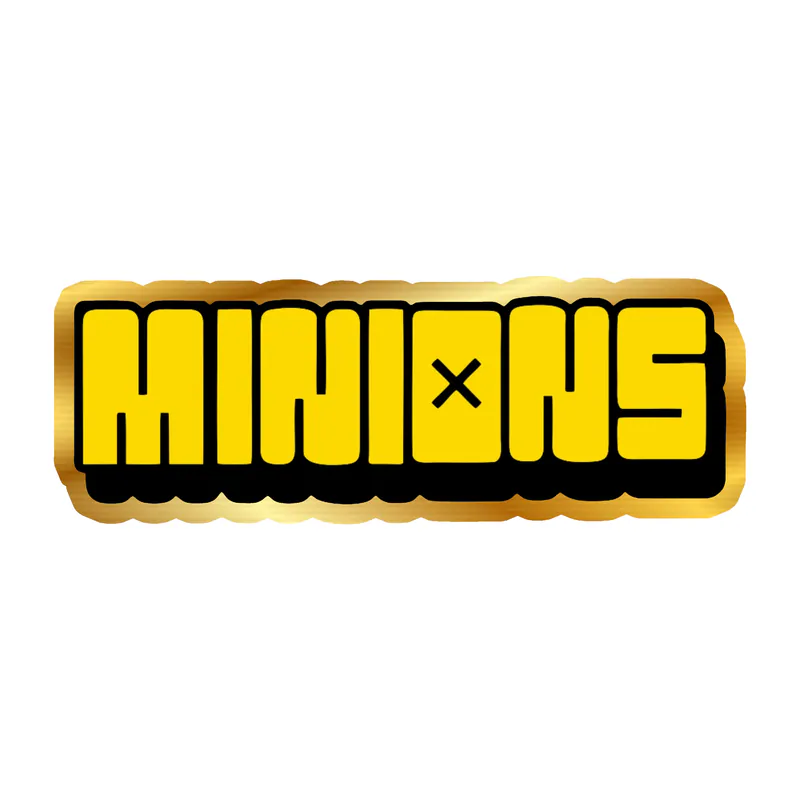 Despicable Me - Minion Name in Yellow & Black 2 - Gold Chrome Vinyl Sticker - Custom Size