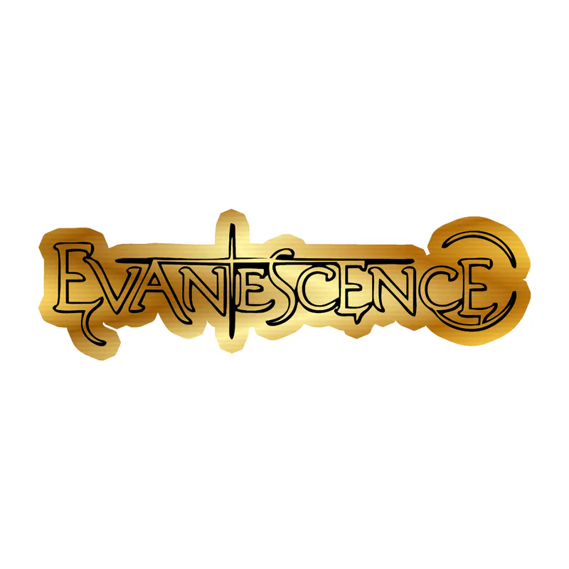 Evanescence - Name - Gold Chrome Vinyl Sticker - Custom Size