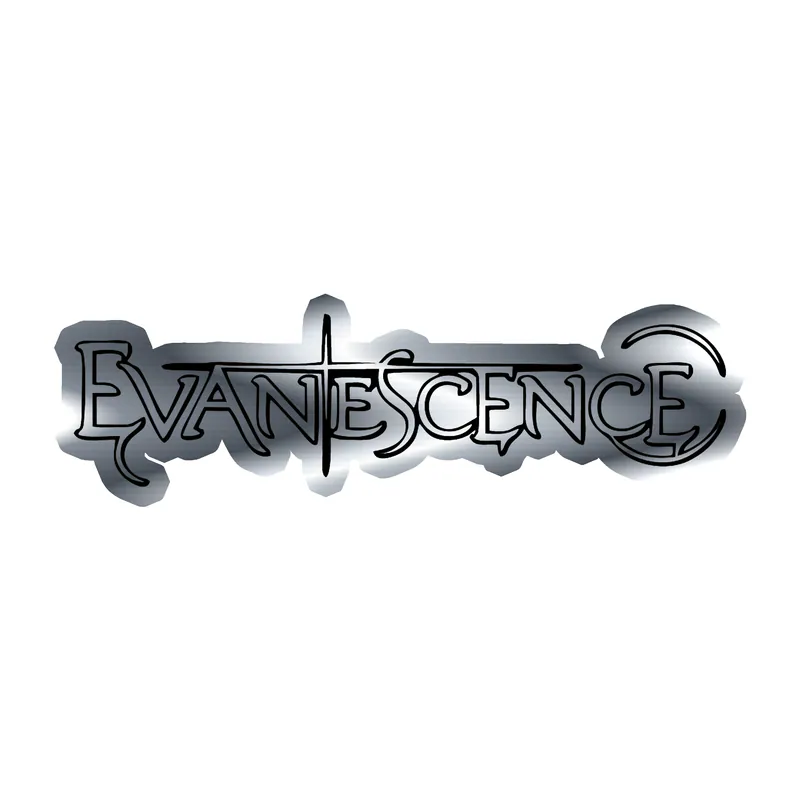 Evanescence - Name - Silver Chrome Vinyl Sticker - Custom Size