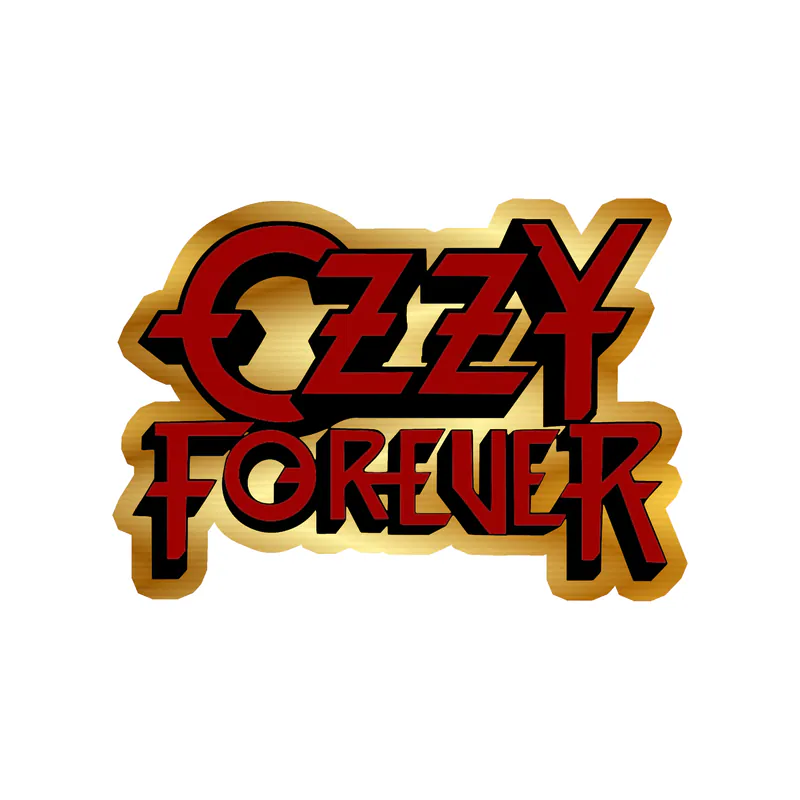Ozzy Osbourne - Ozzy Forever White & Black - Gold Chrome Vinyl Sticker - Custom Size