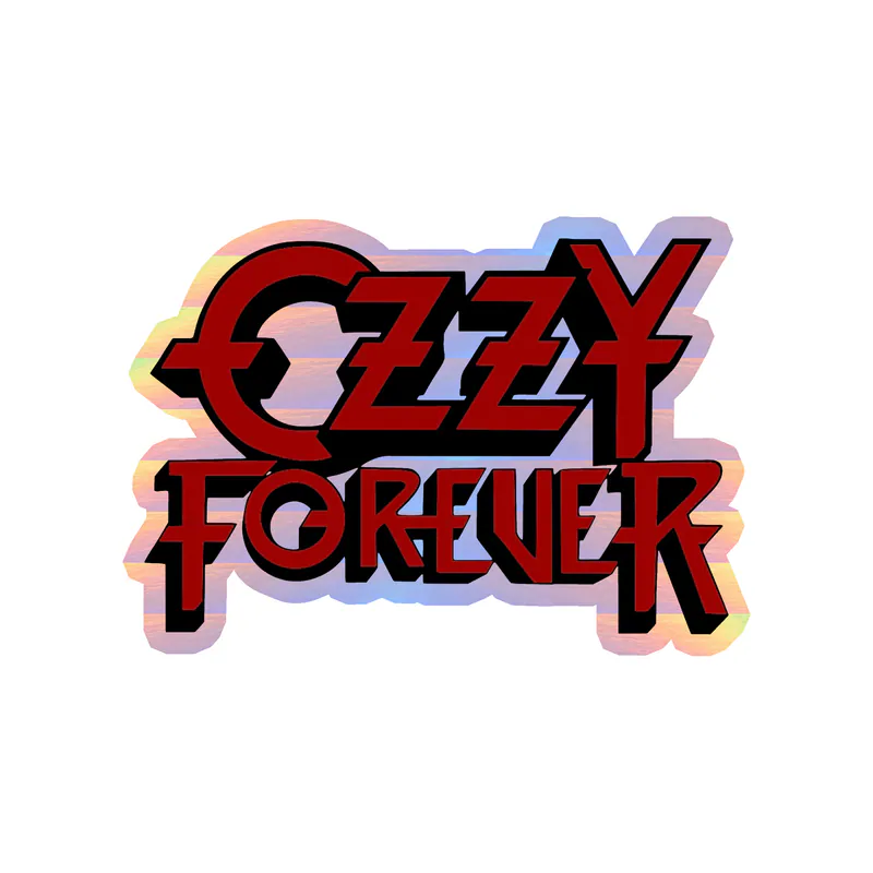 Ozzy Osbourne - Ozzy Forever White & Black - Holographic Vinyl Sticker - Custom Size