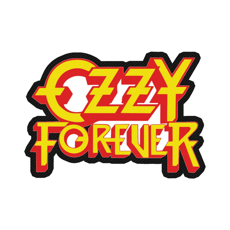 Ozzy Osbourne - Ozzy Forever Yellow & Red - Carbon Fiber Vinyl Sticker - Custom Size