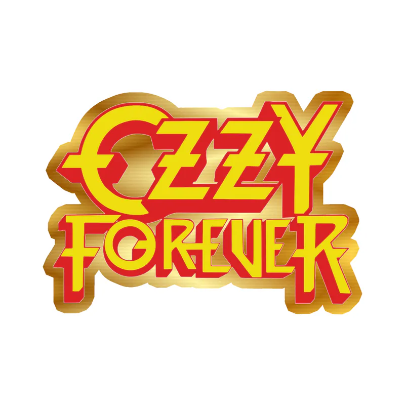 Ozzy Osbourne - Ozzy Forever Yellow & Red - Gold Chrome Vinyl Sticker - Custom Size