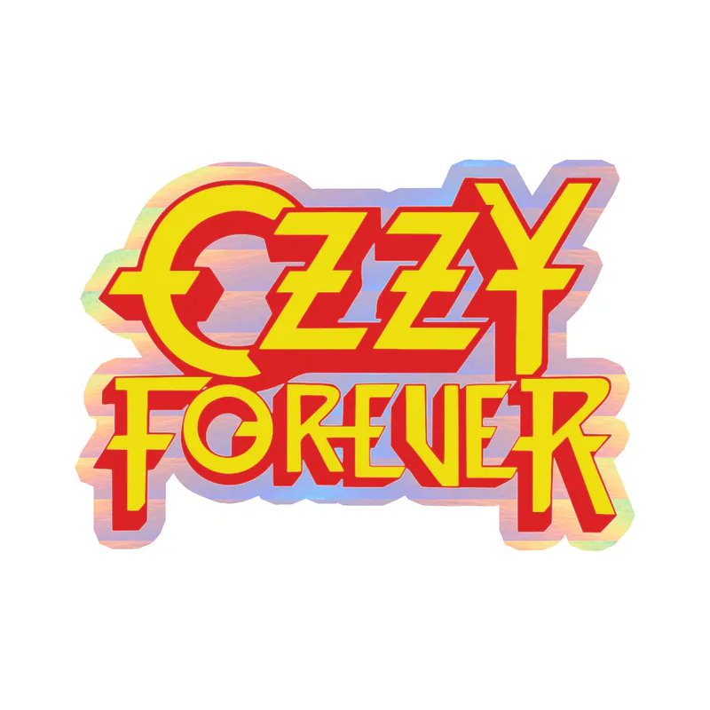 Ozzy Osbourne - Ozzy Forever Yellow & Red - Holographic Vinyl Sticker - Custom Size