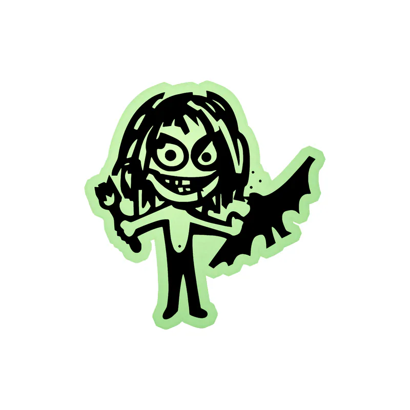 Ozzy Osbourne - Ozzy Eating Bat - Glow in the Dark Vinyl Sticker - Custom Size