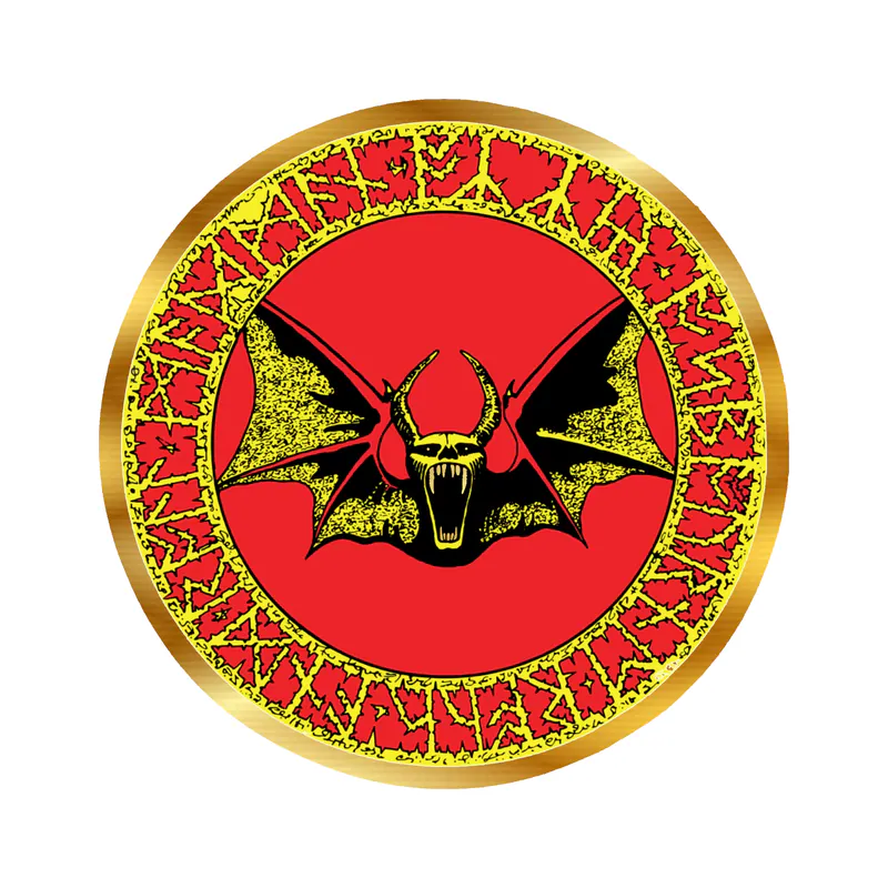 Ozzy Osbourne - Bat in Circle - Gold Chrome Vinyl Sticker - Custom Size