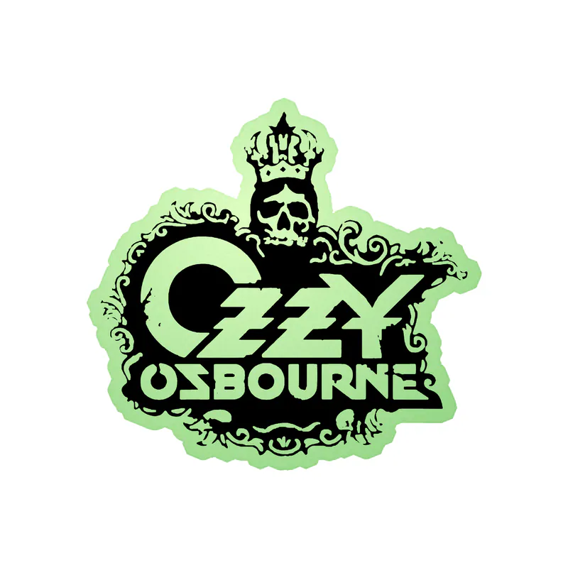 Ozzy Osbourne - Name with Skeleton - Glow in the Dark Vinyl Sticker - Custom Size