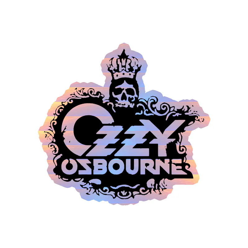Ozzy Osbourne - Name with Skeleton - Holographic Vinyl Sticker - Custom Size