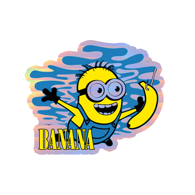 Despicable Me - Banana (Nirvana) Album Cover - Holographic Vinyl Sticker - Custom Size