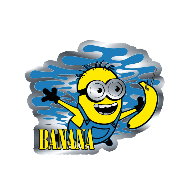 Despicable Me - Banana (Nirvana) Album Cover - Silver Chrome Vinyl Sticker - Custom Size