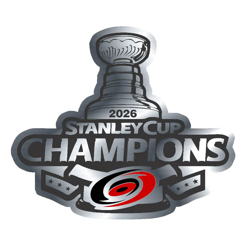 CAROLINA HURRICANES STANLEY CUP 1 - Silver Chrome Vinyl Sticker - Custom Size
