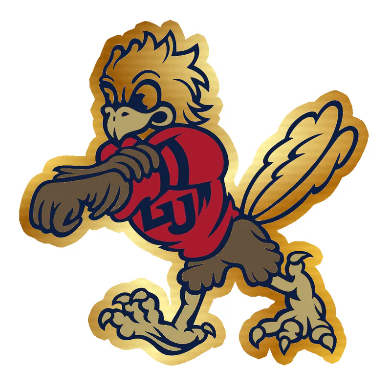 Liberty Flames Sparky The Eagle - Gold Chrome Vinyl Sticker - Custom Size
