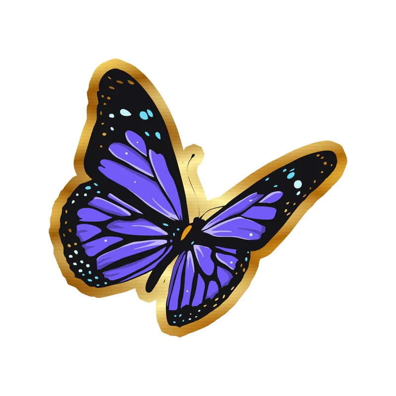 Butterfly - Gold Chrome Vinyl Decal