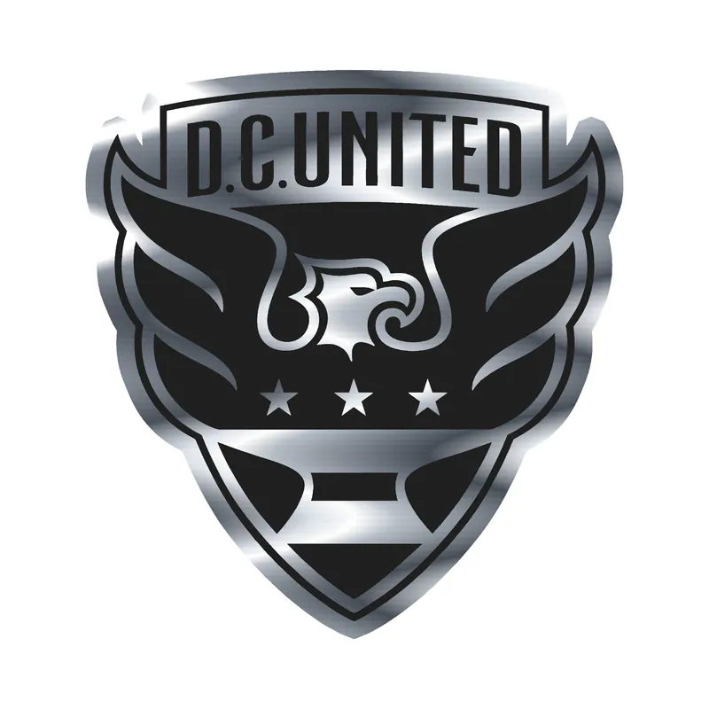 DC United - Eagle With Name - Silver Chrome Vinyl Sticker - Custom Size