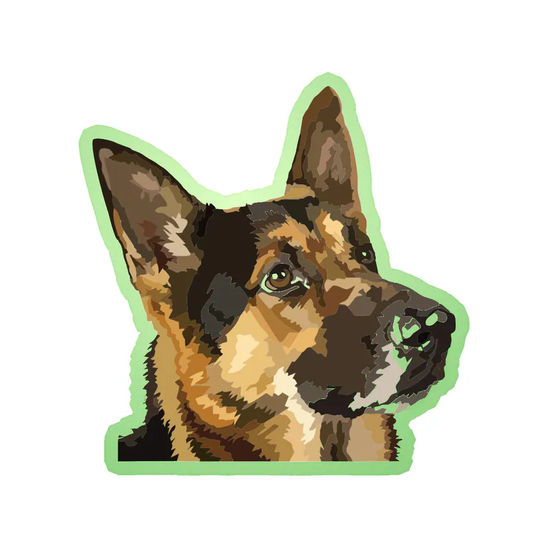 German Shepherd - Glow in the Dark Vinyl Sticker - Custom Size