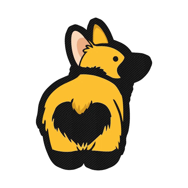 Corgi - Carbon Fiber Vinyl Sticker - Custom Size