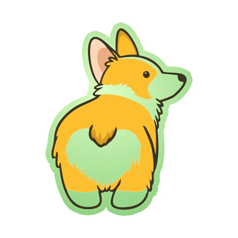 Corgi - Glow in the Dark Vinyl Sticker - Custom Size