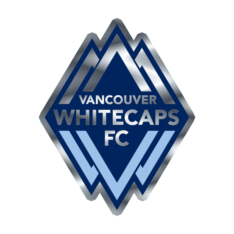 Vancouver Whitecaps FC - Logo - Silver Chrome Vinyl Sticker - Custom Size