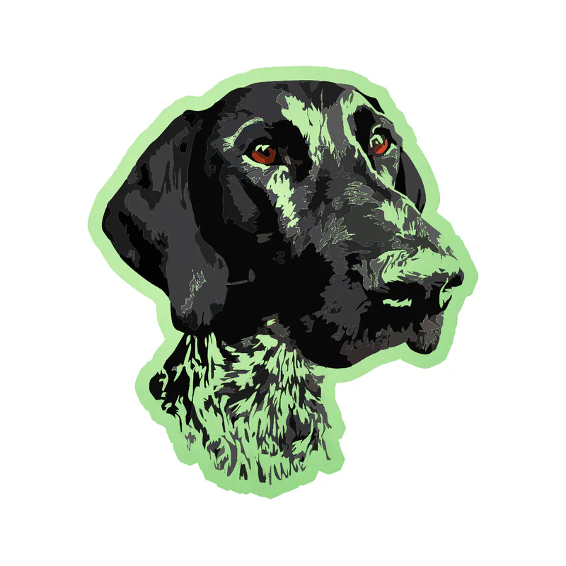 German Shorthaired Pointer - Glow in the Dark Vinyl Sticker - Custom Size