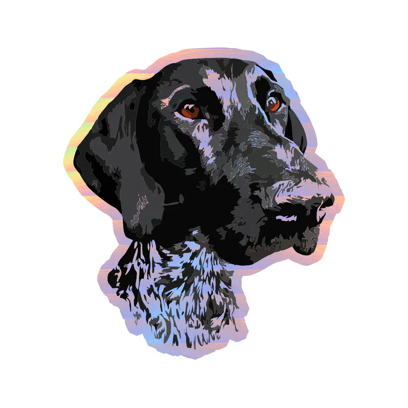 German Shorthaired Pointer - Holographic Vinyl Sticker - Custom Size