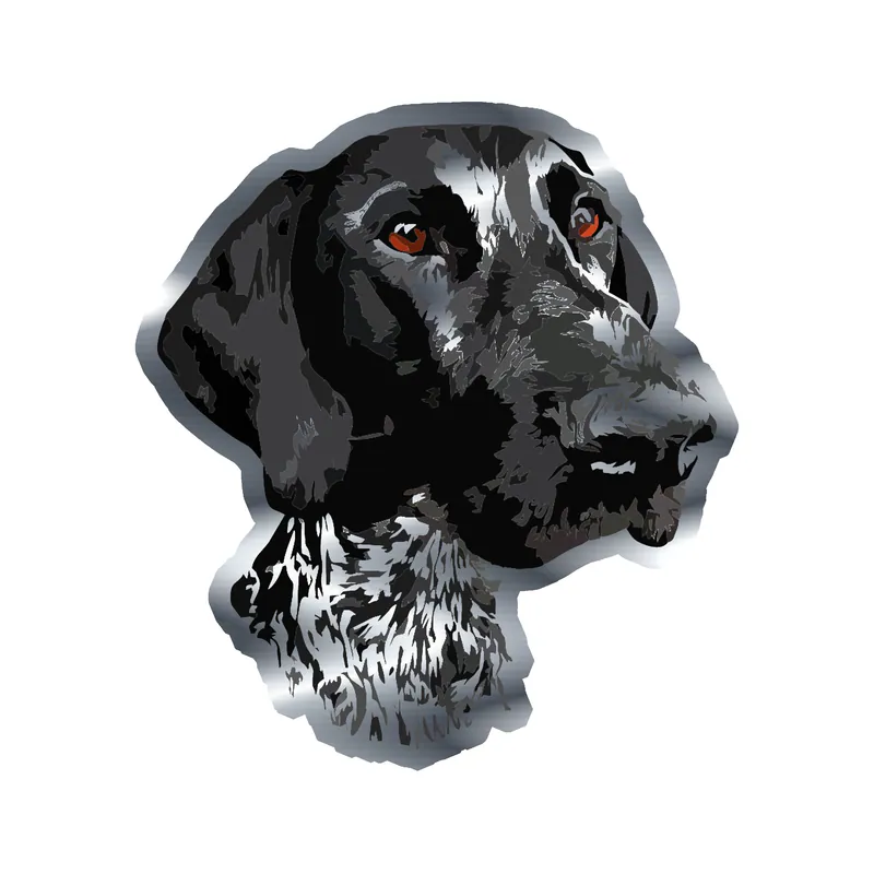 German Shorthaired Pointer - Silver Chrome Vinyl Sticker - Custom Size