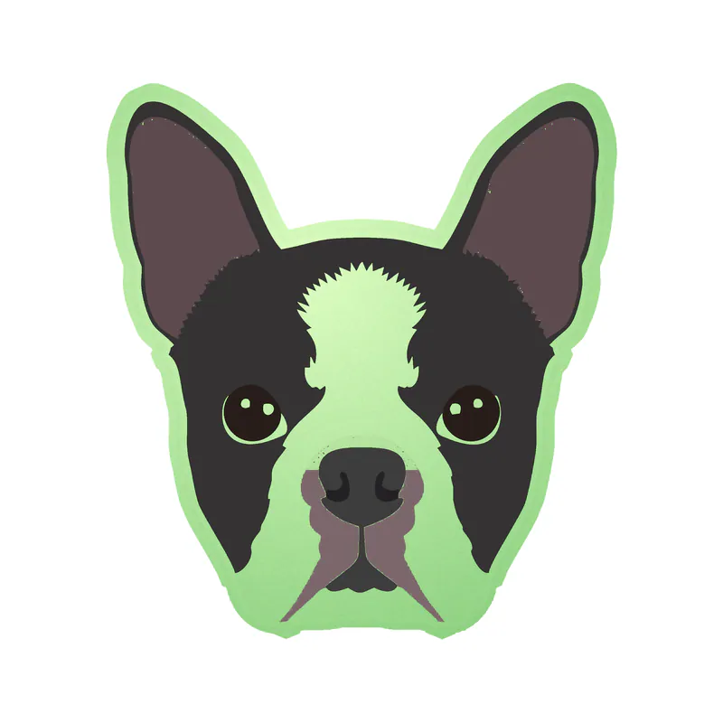 Boston Terrier - Glow in the Dark Vinyl Sticker - Custom Size