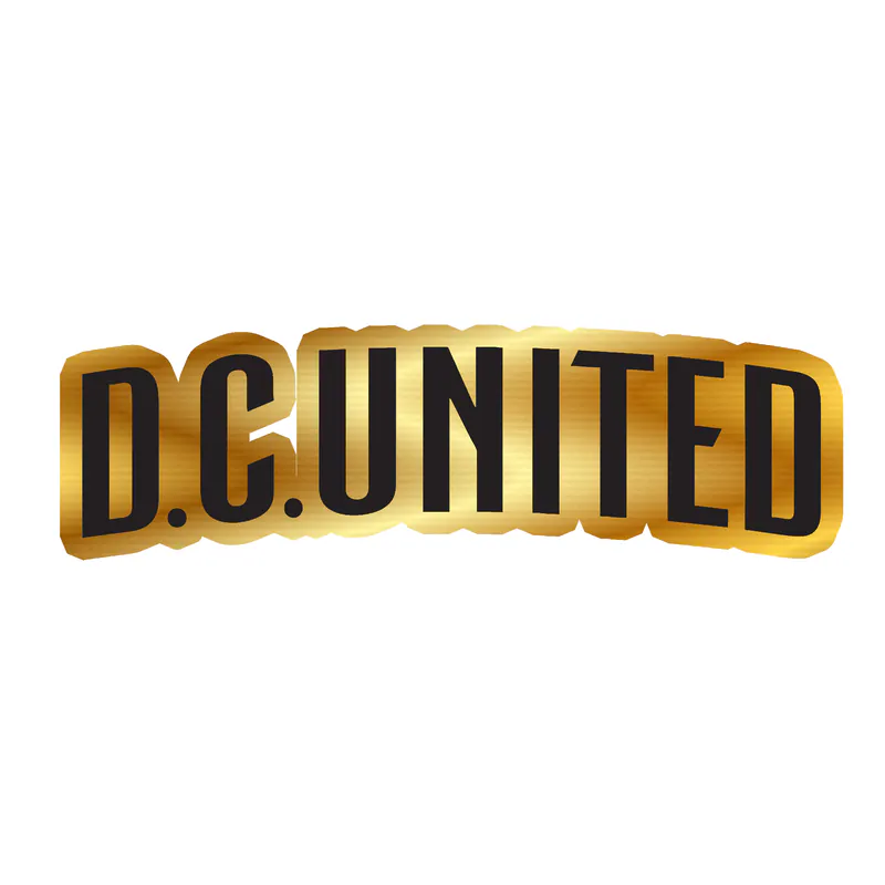 DC United - Name - Gold Chrome Vinyl Sticker - Custom Size