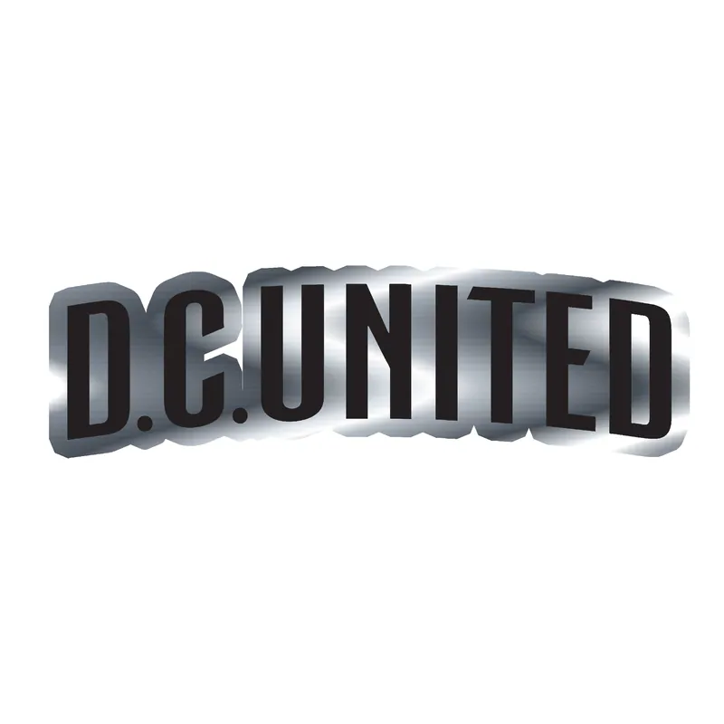DC United - Name - Silver Chrome Vinyl Sticker - Custom Size