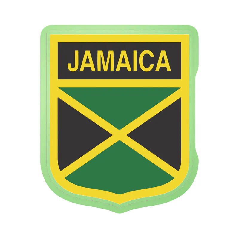 Jamaica Soccer - Logo - Glow in the Dark Vinyl Sticker - Custom Size